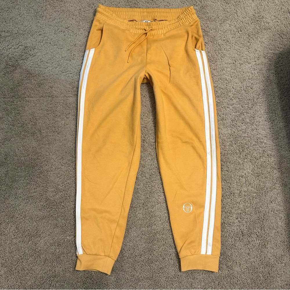 Sergio Tacchini Mustard Jogger Pants w/White Stripes Sz L